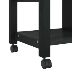 vidaXL Keuken Trolley MONZA Zwart 84 x 40 x 88,5 cm Massief Vurenhout