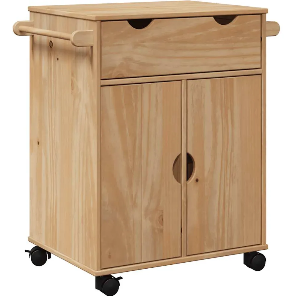 vidaXL Keukentrolley OTTA 59x45x80 cm massief grenenhout