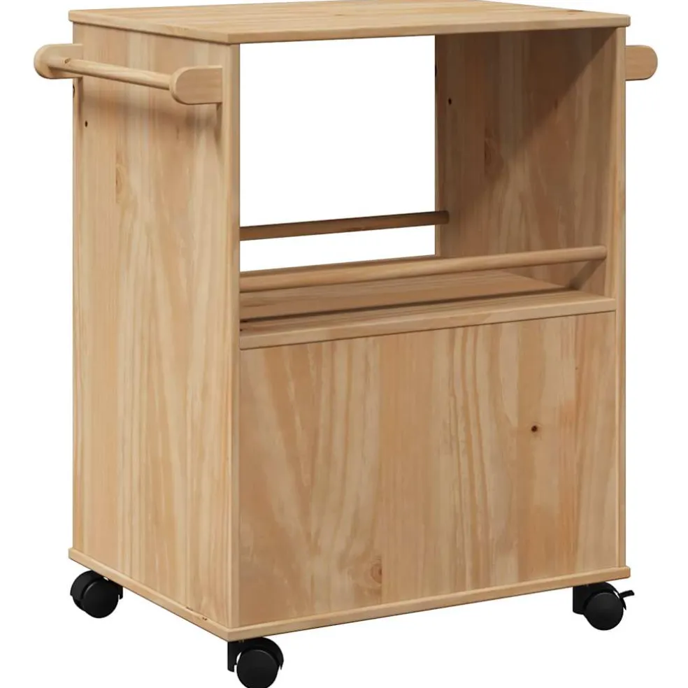 vidaXL Keukentrolley OTTA 59x45x80 cm massief grenenhout