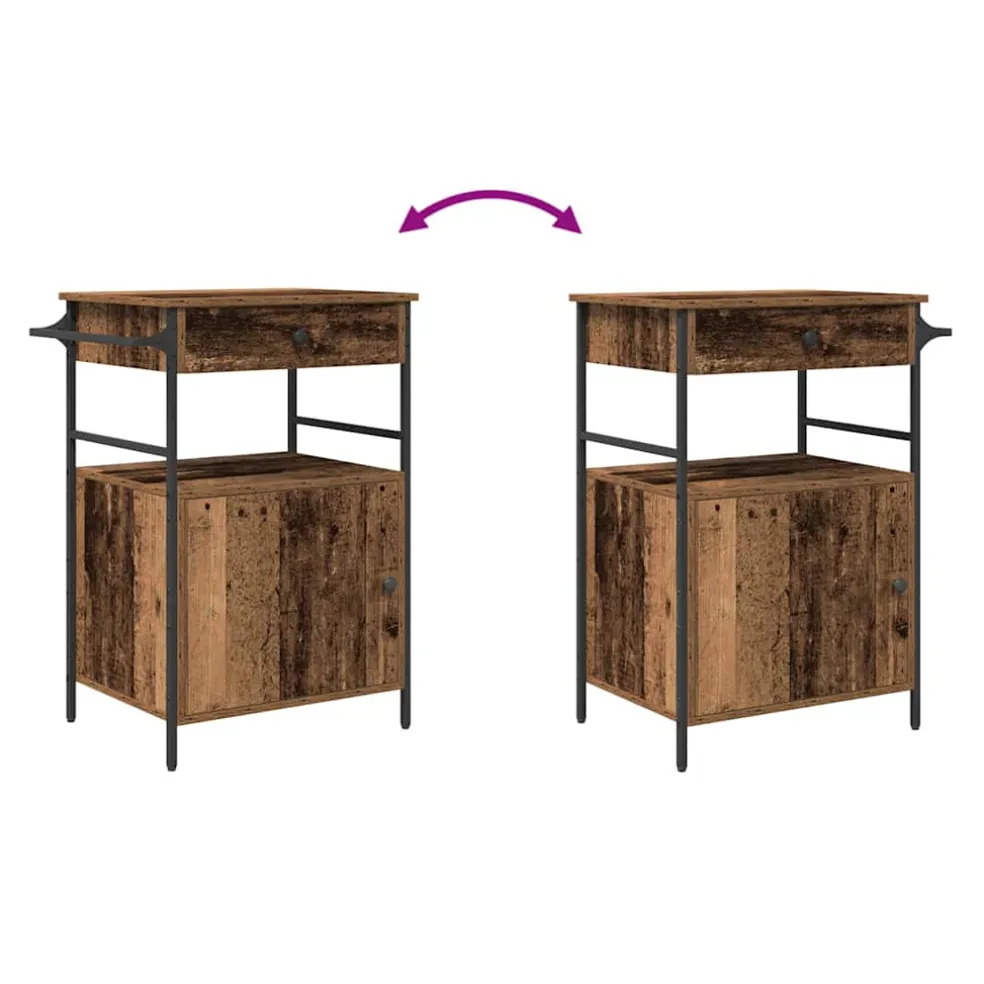 vidaXL Keuken Trolley Oudhout 56 x 43 x 89,5 cm Bewerkt hout