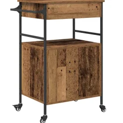 vidaXL Keuken Trolley Oudhout 56 x 43 x 89,5 cm Bewerkt hout