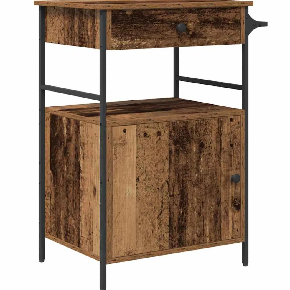 vidaXL Keuken Trolley Oudhout 56 x 43 x 89,5 cm Bewerkt hout