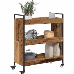 vidaXL Keuken Trolley Oudhout 70 x 30 x 82 cm Bewerkt hout