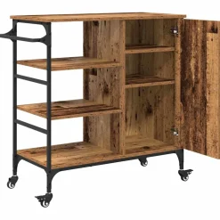 vidaXL Keuken Trolley Oudhout 87.5 x 39 x 84.5 cm Bewerkt hout