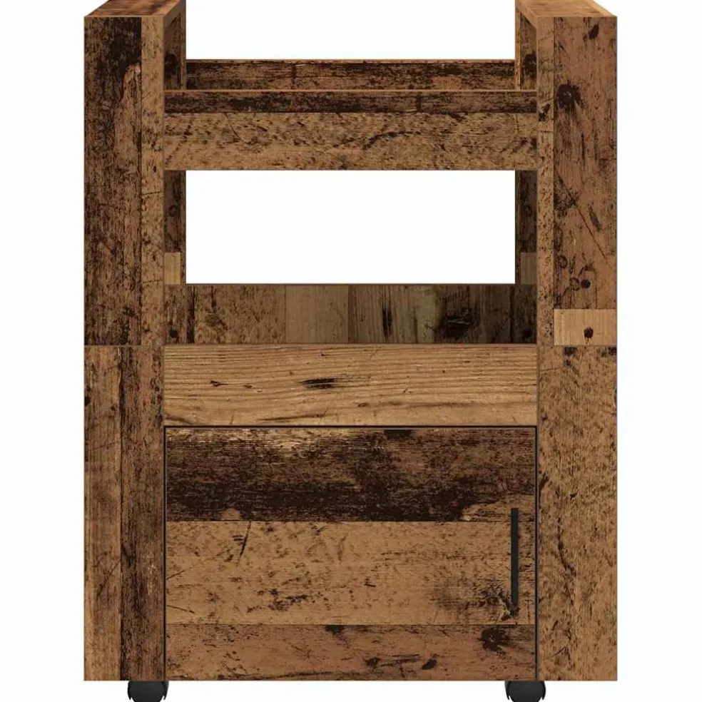 vidaXL Keuken Trolley Oud hout 60 x 45 x 80 cm Bewerkt hout