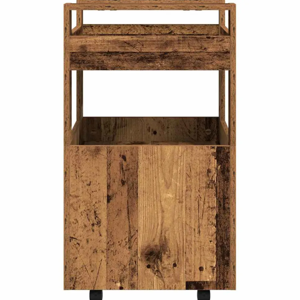 vidaXL Keuken Trolley Oud hout 60 x 45 x 80 cm Bewerkt hout
