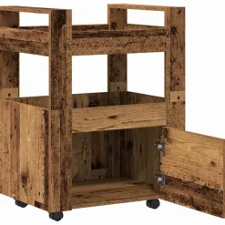 vidaXL Keuken Trolley Oud hout 60 x 45 x 80 cm Bewerkt hout