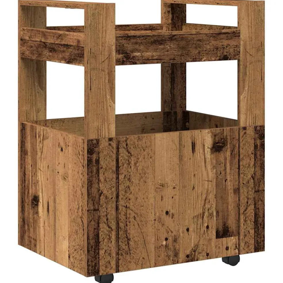 vidaXL Keuken Trolley Oud hout 60 x 45 x 80 cm Bewerkt hout