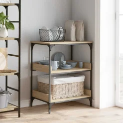 vidaXL Keuken Trolley Sonoma Eiken 60 x 41 x 80,5 cm Bewerkt hout