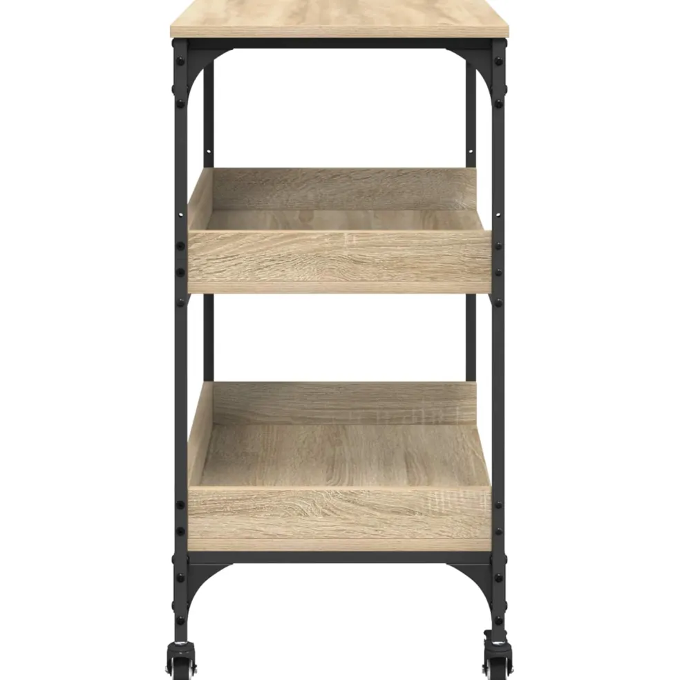 vidaXL Keuken Trolley Sonoma Eiken 60 x 41 x 80,5 cm Bewerkt hout