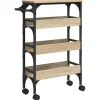 vidaXL Keuken Trolley Sonoma Eiken 53 x 20 x 76 cm Bewerkt hout