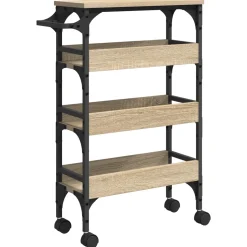 vidaXL Keuken Trolley Sonoma Eiken 53 x 20 x 76 cm Bewerkt hout