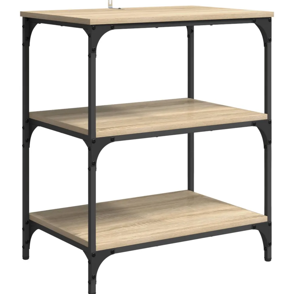 vidaXL Keuken Trolley Sonoma Eiken 60 x 41 x 76 cm Bewerkt hout
