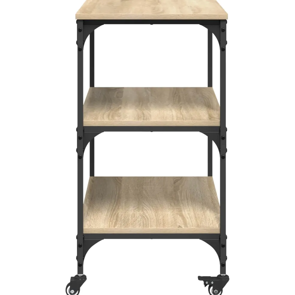 vidaXL Keuken Trolley Sonoma Eiken 60 x 41 x 76 cm Bewerkt hout
