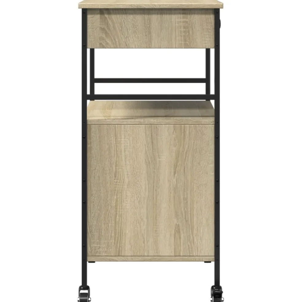 vidaXL Keukentrolley 56x43x89,5 cm bewerkt hout sonoma eikenkleurig