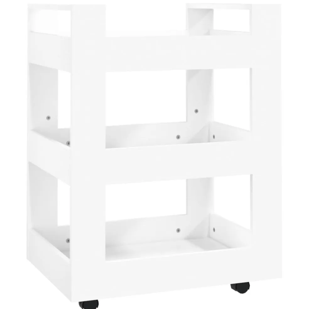 vidaXL Keukentrolley 60x45x80 cm bewerkt hout wit
