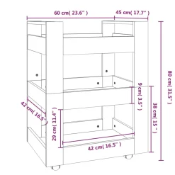 vidaXL Keukentrolley 60x45x80 cm bewerkt hout sonoma eikenkleurig