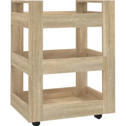 vidaXL Keukentrolley 60x45x80 cm bewerkt hout sonoma eikenkleurig