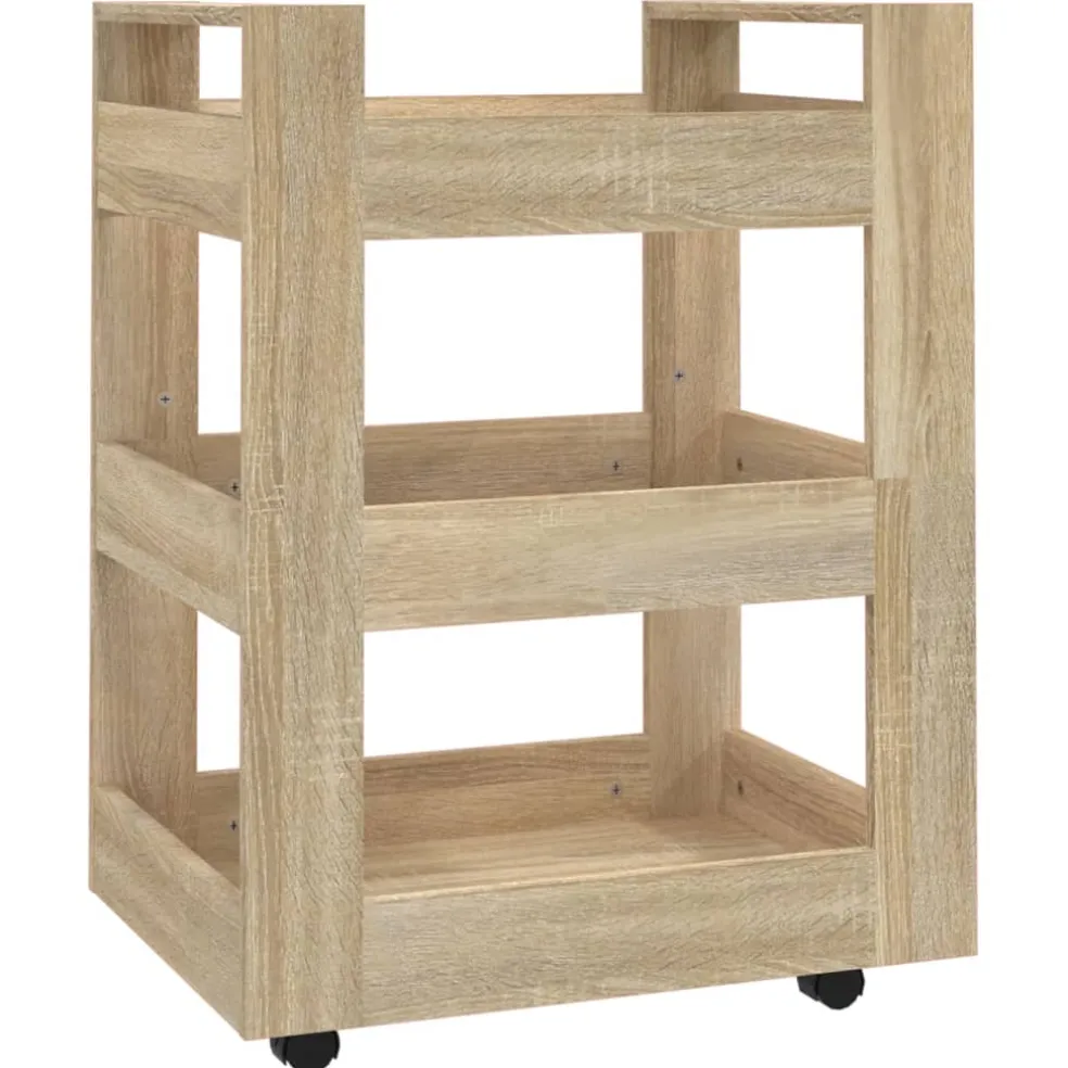 vidaXL Keukentrolley 60x45x80 cm bewerkt hout sonoma eikenkleurig