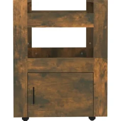 vidaXL Keukentrolley 60x45x80 cm bewerkt hout gerookt eikenkleurig