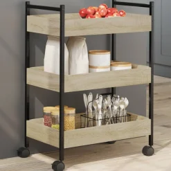 vidaXL Keukentrolley 50x30x70 cm bewerkt hout sonoma eikenkleurig