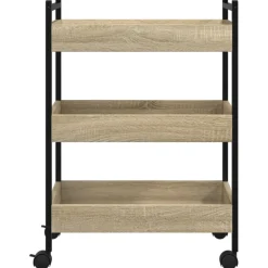 vidaXL Keukentrolley 50x30x70 cm bewerkt hout sonoma eikenkleurig