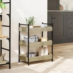 vidaXL Keukentrolley 50x30x70 cm bewerkt hout sonoma eikenkleurig