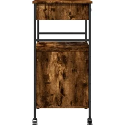 vidaXL Keukentrolley 56x43x89,5 cm bewerkt hout gerookt eikenkleurig