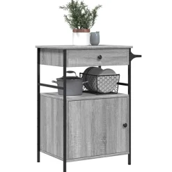 vidaXL Keukentrolley 56x43x89,5 cm bewerkt hout grijs sonoma eiken