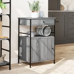 vidaXL Keukentrolley 56x43x89,5 cm bewerkt hout grijs sonoma eiken