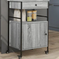 vidaXL Keukentrolley 56x43x89,5 cm bewerkt hout grijs sonoma eiken