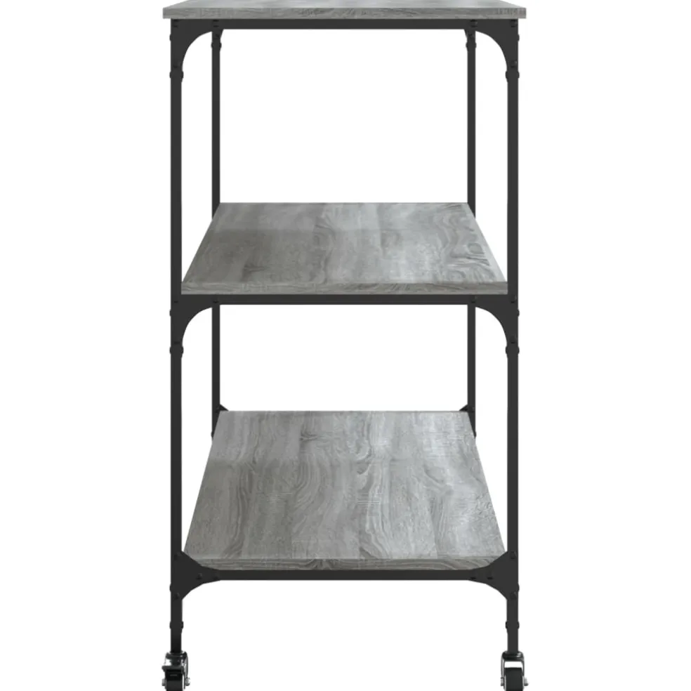 vidaXL Keukentrolley 102x50x95 cm bewerkt hout grijs sonoma eiken