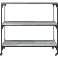 vidaXL Keukentrolley 102x50x95 cm bewerkt hout grijs sonoma eiken