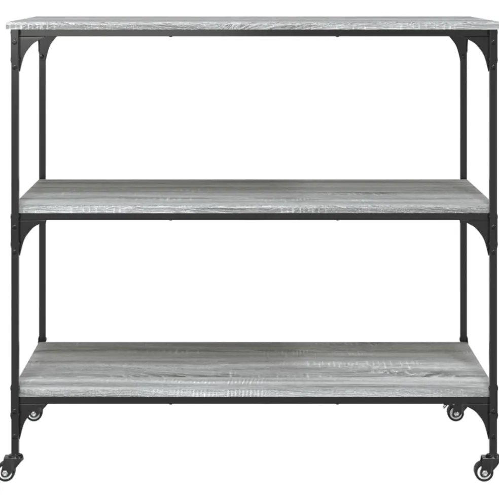 vidaXL Keukentrolley 102x50x95 cm bewerkt hout grijs sonoma eiken