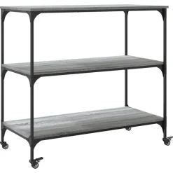 vidaXL Keukentrolley 102x50x95 cm bewerkt hout grijs sonoma eiken