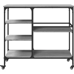 vidaXL Keukentrolley 82x40x78,5 cm bewerkt hout bruin eikenkleurig