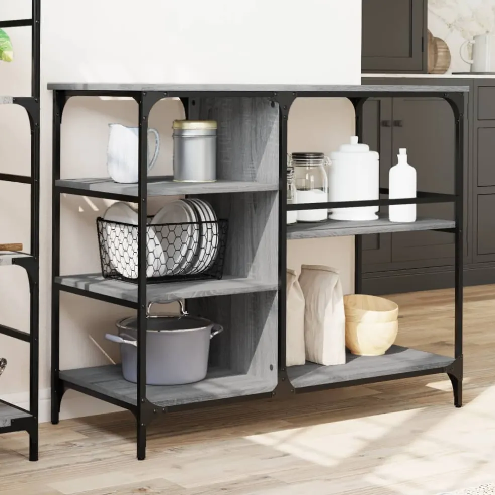 vidaXL Keukentrolley 82x40x78,5 cm bewerkt hout bruin eikenkleurig