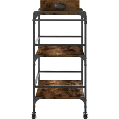 vidaXL Keukentrolley 81,5x41x92,5 cm bewerkt hout gerookt eikenkleurig