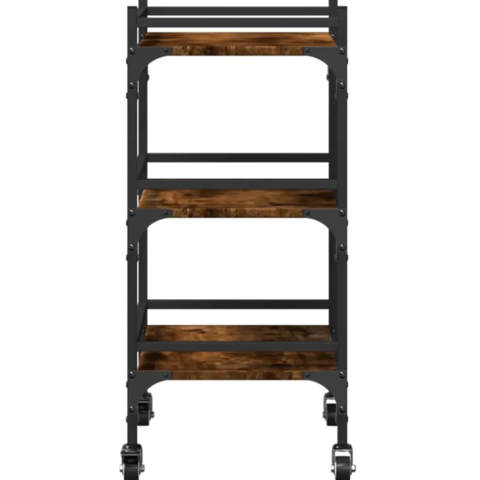 vidaXL Keukentrolley 50x35x75,5 cm bewerkt hout gerookt eikenkleurig