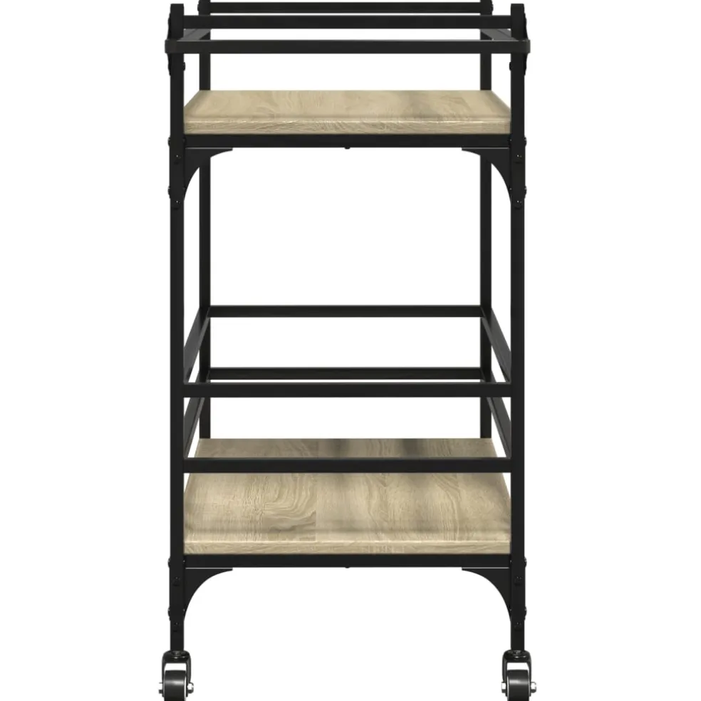 vidaXL Keukentrolley 82x40x78,5 cm bewerkt hout sonoma eikenkleurig