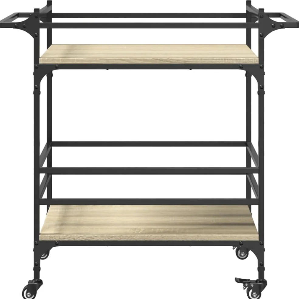 vidaXL Keukentrolley 82x40x78,5 cm bewerkt hout sonoma eikenkleurig