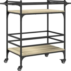 vidaXL Keukentrolley 82x40x78,5 cm bewerkt hout sonoma eikenkleurig