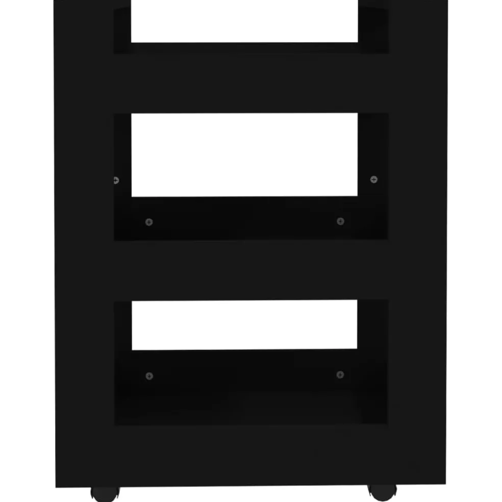 vidaXL Keukentrolley 60x45x80 cm bewerkt hout zwart