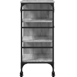 vidaXL Keukentrolley 100x50x95 cm bewerkt hout zwart