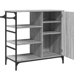 vidaXL Keukentrolley 100x50x95 cm bewerkt hout zwart