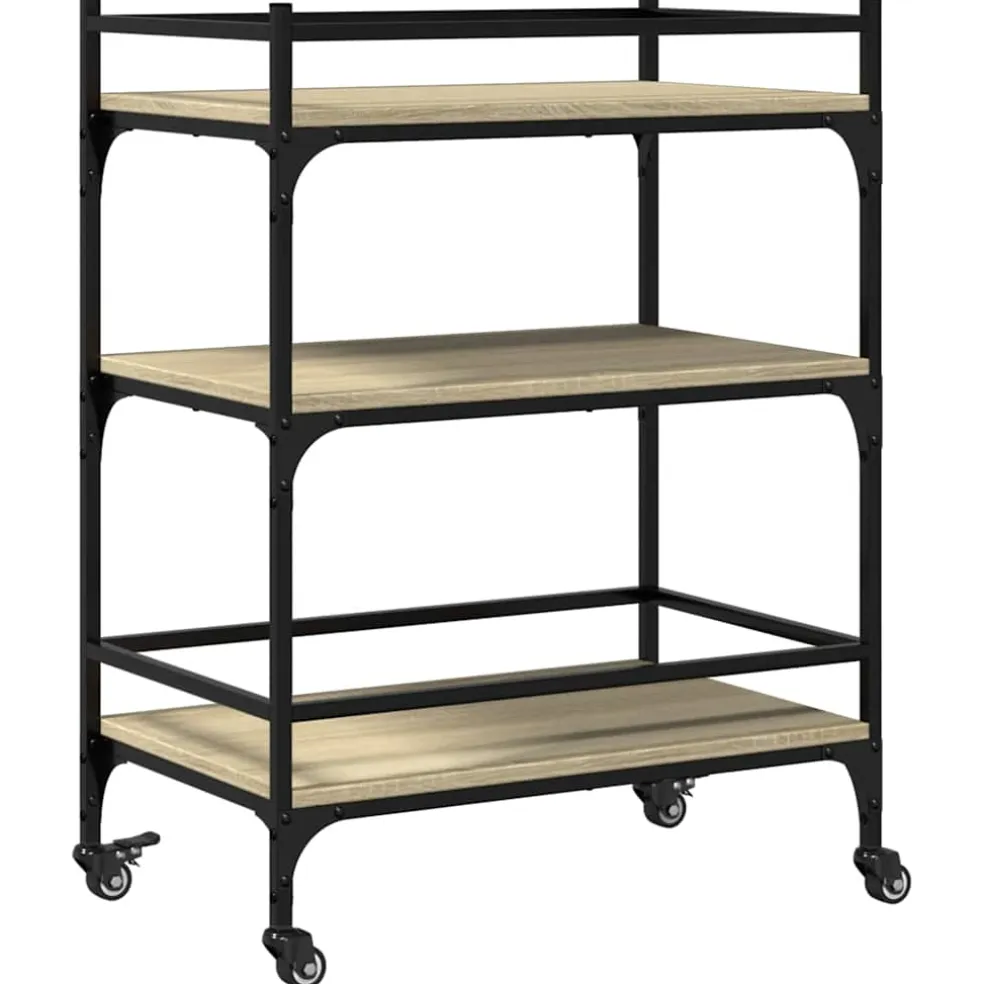 vidaXL Keukentrolley 65x40x86,5 cm bewerkt hout sonoma eikenkleurig