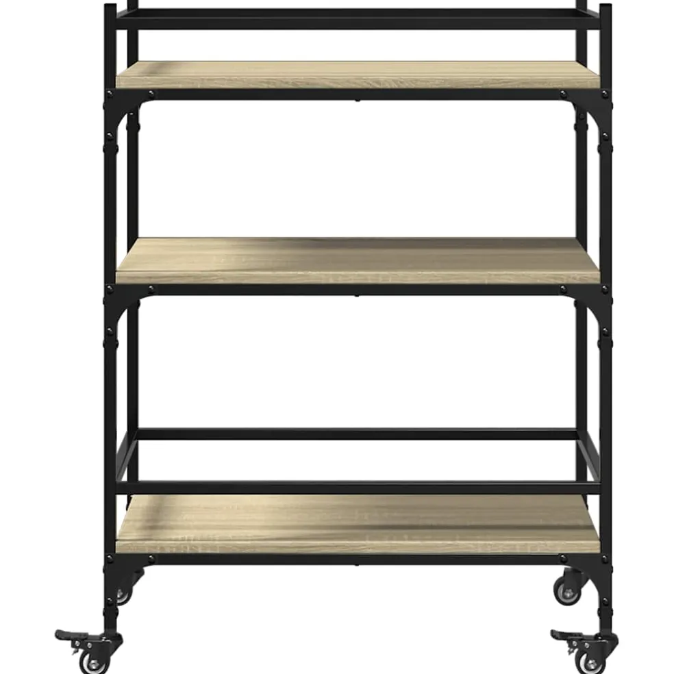 vidaXL Keukentrolley 65x40x86,5 cm bewerkt hout sonoma eikenkleurig