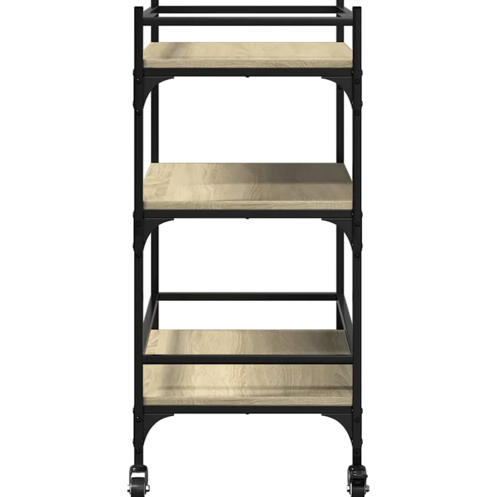 vidaXL Keukentrolley 65x40x86,5 cm bewerkt hout sonoma eikenkleurig