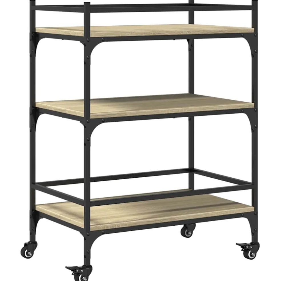vidaXL Keukentrolley 65x40x86,5 cm bewerkt hout sonoma eikenkleurig