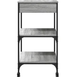 vidaXL Keukentrolley 60x48x89,5 cm bewerkt hout grijs sonoma eiken